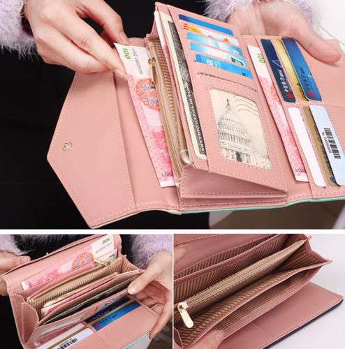 New women lady leather clutch wallet PU card holder purse handbag envelope bag Top Deal